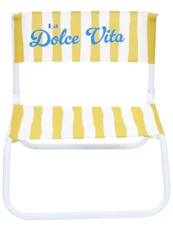 Klapstoel "Dolce Vita" geel/wit - (B)44 x (H)75 x (D)52 cm