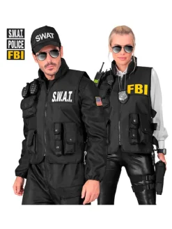 Kostuumgilet "SWAT | FBI | POLICE" zwart