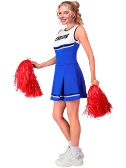 Kostuumjurk "Cheerleder" blauw/wit