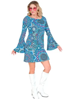 Kostuumjurk "60's" blauw