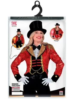 Kostuumpak "Circusdirecteur" rood/zwart/goudkleurig