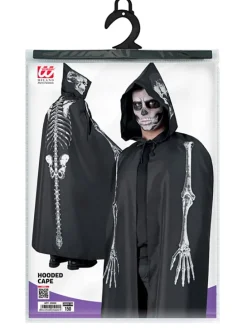 Kostuum "SKELET JAS MET CAPUCHON" zwart