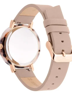 Kwartshorloge beige/roségoudkleurig/wit
