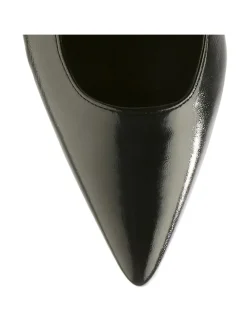 Leder-Slingallerinas zwart