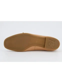 Leren ballerina's beige