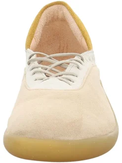 Leren ballerina's beige
