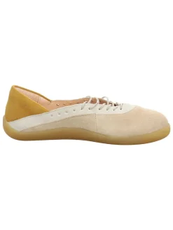 Leren ballerina's beige