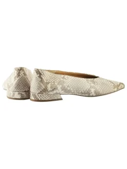 Leren ballerina's beige/meerkleurig