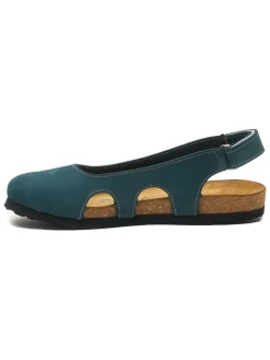 Leren ballerina's blauw