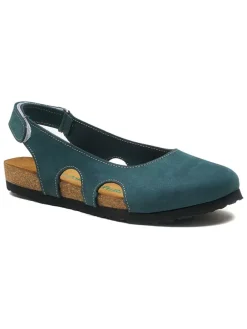 Leren ballerina's blauw