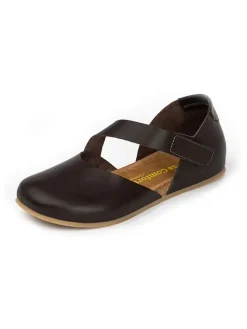 Leren ballerina's bruin