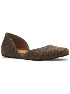 Leren ballerina's bruin/zwart