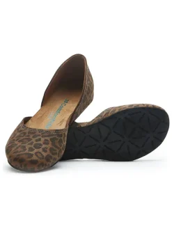 Leren ballerina's bruin/zwart