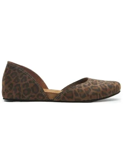 Leren ballerina's bruin/zwart