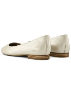 Leren ballerina's crème