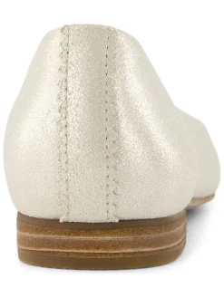Leren ballerina's crème