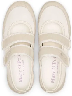 Leren ballerina's crème