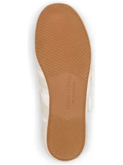 Leren ballerina's crème