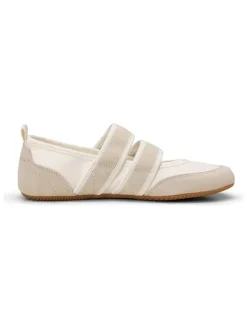 Leren ballerina's crème