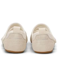 Leren ballerina's crème