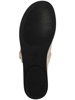 Leren ballerina's crème