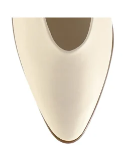 Leren ballerina's crème