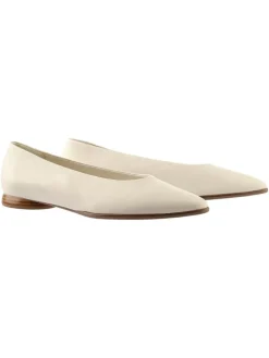 Leren ballerina's crème