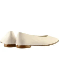 Leren ballerina's crème