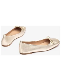 Leren ballerina's goudkleurig