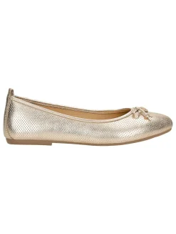 Leren ballerina's goudkleurig