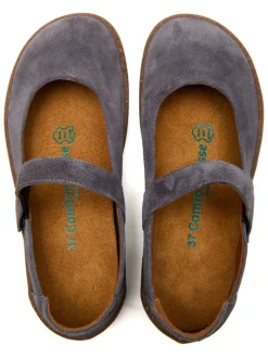 Leren ballerina's "Jeylo" grijs