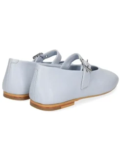 Leren ballerina's lichtblauw