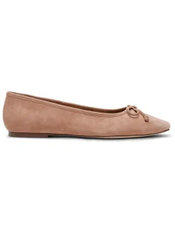 Leren ballerina's lichtroze
