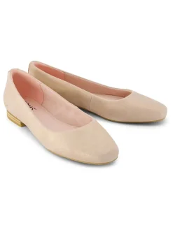 Leren ballerina's lichtroze