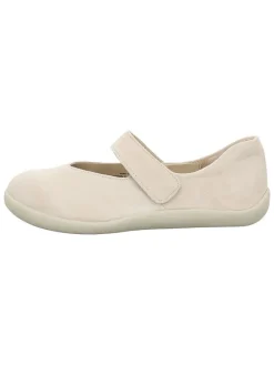 Leren ballerina's met bandje beige