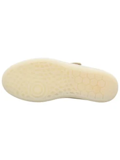Leren ballerina's met bandje beige