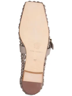 Leren ballerina's met bandje 