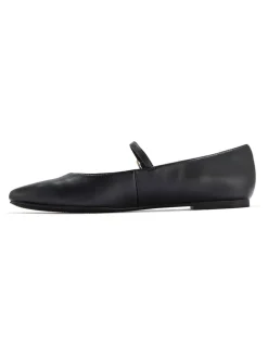 Leren ballerina's met bandje 