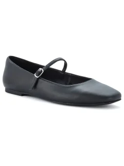 Leren ballerina's met bandje 
