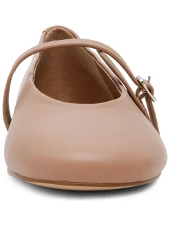 Leren ballerina's met bandje lichtroze