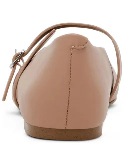 Leren ballerina's met bandje lichtroze