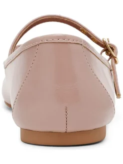 Leren ballerina's met bandje lichtroze