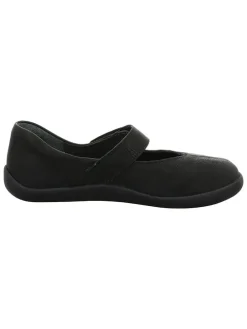 Leren ballerina's met bandje zwart