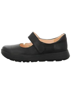 Leren ballerina's met bandje zwart