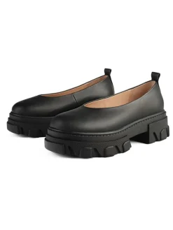 Leren ballerina's 