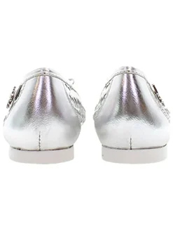 Leren ballerina's zilver/zilverkleurig