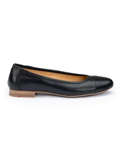 Leren ballerina's zwart