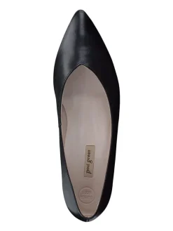 Leren ballerina's zwart
