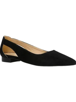 Leren ballerina's zwart