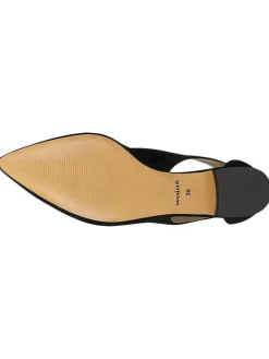 Leren ballerina's zwart